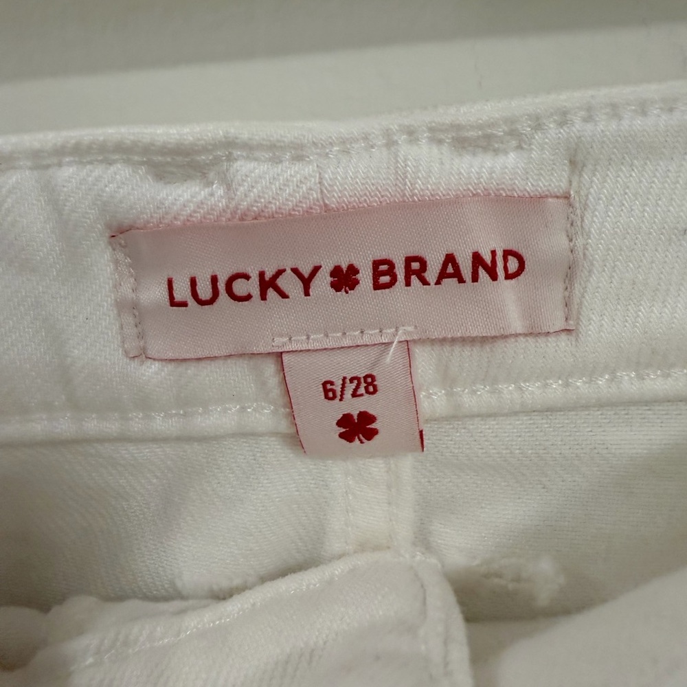 Lucky Brand White Denim Midi Skirt with Slit | Size 6 / 28 - Picture 4 of 5